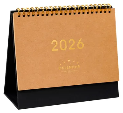 Produktbild von Tischkalender 2026 im Retro-Stil, dickes Papier, Zeitmanagement-Planer, Homeoffice, Schule, Tagesplaner