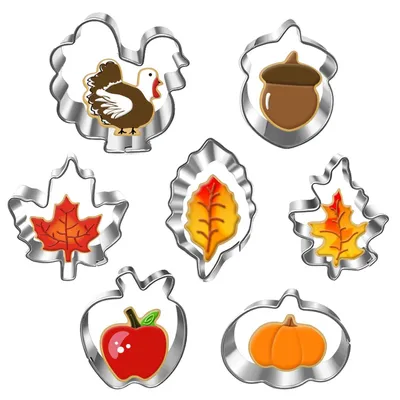 Productafbeelding van Uitsteekvormen, herfstthema - 7-delige set voor koekjes en gebak - 7 stuks