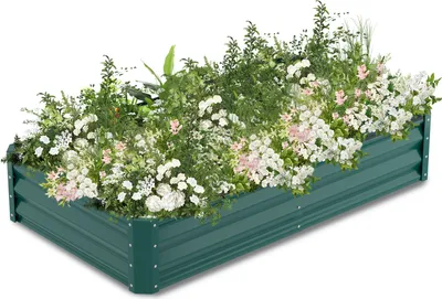 Image de TolleTour Lit surélevé de jardin, bac à plantes, bac à plantes aromatiques Cadre de rehaussement 160x90x60cm vert