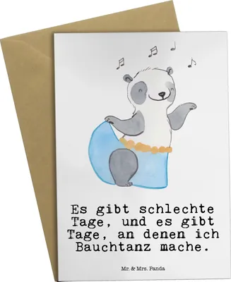 Produktbild von Mr. & Mrs. Panda Grußkarte Panda Bauchtanz - Weiß - Geschenk, Tanzen, Orientalischer Tanz, weihnachtskarten, Grußkarten, glückwunschkarten, hochzeitskarten