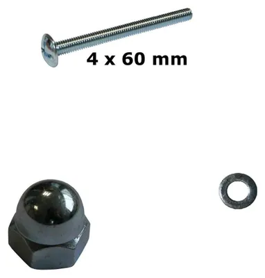 Produktbild von Smoby Ersatzteil Schraube 4 x 60 mm u. Sicherungsscheibe u. Mutter für Rutschen , Spielhäuser, Rutscher
