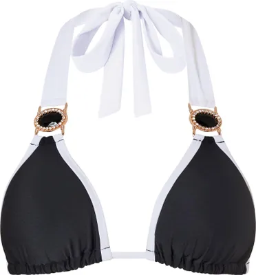 Produktbild von Moda Minx Bikinioberteil mit stilvollem Kontrast-Design und Steinbesatz Black S