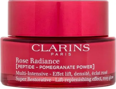 Zdjęcie produktu dla Clarins Rose Radiance Multi-Intensive, Krem na dzień i na noc, Kobiety, Skóra mieszana, Skóra sucha, Skóra normalna, Skóra tłusta, Twarz, Rozjaśniający, Ujędrniający, Regeneracja, Wygładzający, 50 ml