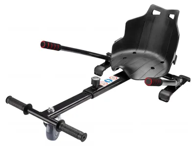 Produktbild von Wiltec Sitzscooter Schwarz, verstellbarer Kartsitz für Elektroscooter bis 120 kg, Sitzscooter kompatibel mit Hoverboards, ergonomischer Sitz