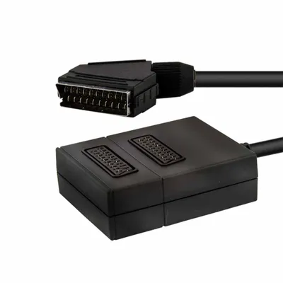 Produktbild von e+p VC 82, 0,5 m, SCART (21-pin), 2 x SCART, Nickel, Schwarz, Männlich/Weiblich