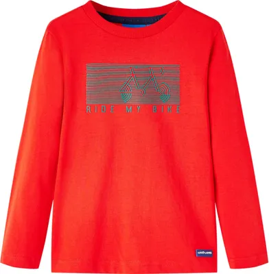 Produktbild von Kinder Langarmshirt Rot Gr. 128 - 100 % Baumwolle