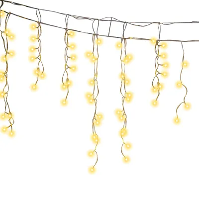 Produktbild von Jopassy 15M LED Eisregen Lichterkette Innen Warmweiß Lichtervorhang 600 LEDs Eiszapfen Weihnachtsbeleuchtung 8 Modi Weihnachtsdeko Party Garten