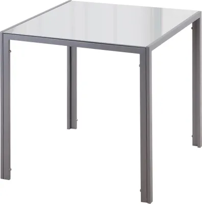 Produktbild von Esstisch Küchentisch Glastisch Quadratischer Tisch, Glasplatte, kompaktes Design, Grau