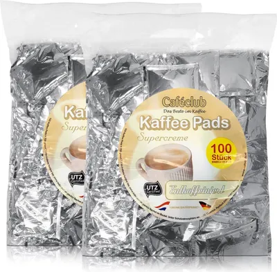 Produktbild von 2x Cafeclub Entkoffeiniert Kaffeepads Megabeutel je 100 stk. einzeln verpackt