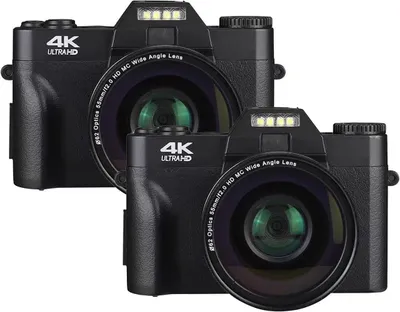 Produktbild von Fine Life Pro Kinderkamera Digitalkamera (2 Stück) 4K Ultra HD 48MP Flip-Screen 16X Digitalzoom 30FPS 64g Speicherkarte 1080P.