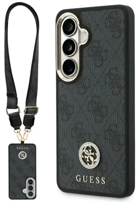 Obrázek produktu pro Pouzdro + řemínek Guess 4G Rhinestone Triangle MagSafe pro Galaxy S26, černé