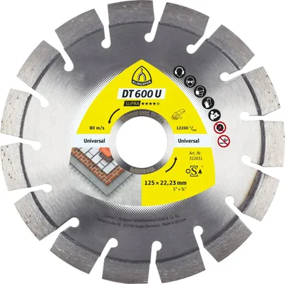 Produktbild von Klingspor DT 600 U Diamanttrennscheiben, 150 x 2,4 x 22,23 mm 18 Segmente 20 x 2,4 x 9 mm, Kurzverzahnung
