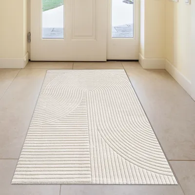 Zdjęcie produktu dla Nowoczesny dywan z motywem łuków – wymiary: 80 x 150 cm