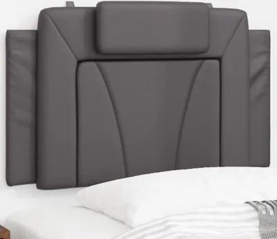 Produktbild von Design Kopfteil-Kissen Grau 80 cm Kunstleder, Kopfteile 2024 Neu