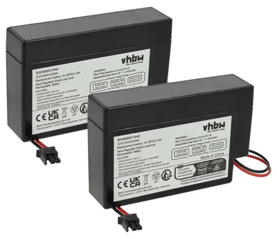 Produktbild von vhbw 2x Akku Ersatz für MP0.8-12H (800mAh, 12V, AGM, AMP Stecker)