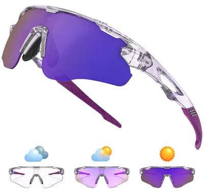 Produktbild von Victgoal Fahrradbrille Herren Damen Selbsttönend, TR90 Rahmen, UV400 Schutz