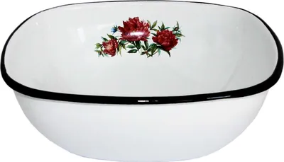 Produktbild von PION Emaille Schüssel Quadratisch 1,5 Liter ca 22cm Durchmesser / Retro Nostalgie Geschirr 201740