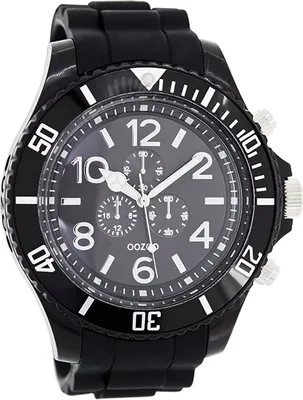 Produktbild von Oozoo Armbanduhr schwarz Silikon Vintage Series Analog-Quarzuhr UOC4829A