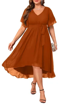 Produktbild von Talisea Kleid in Übergröße, für Hochzeitsgäste – formelles Cocktailkleid, Chiffo