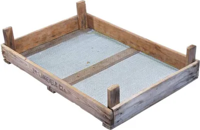 Produktbild von Flamingo Blumenzwiebelkiste Vintage Holz mit Metallgitterboden 70 x 50 x 13 cm braun