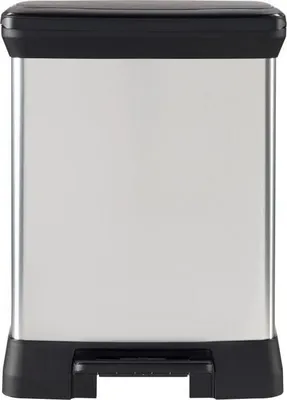 Obrázok produktu pre Odpadkový kôš Obdĺžnikový, Curver Deco Bin, 50 l, 39 x 29 x 51 cm, kovovo sivý, elegantný dizajn