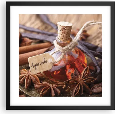 Produktbild von Gerahmtes Poster - Schwarzer Rahmen - Ayurwenda Anis Vanille - 40x40 cm - Wand Bild - Wanddeko - Wandbilder - Kunstposter - Wandposter - Bilderrahmen - Bilder - Kunstdruck - Wandbild - P2BAC40x40-4182