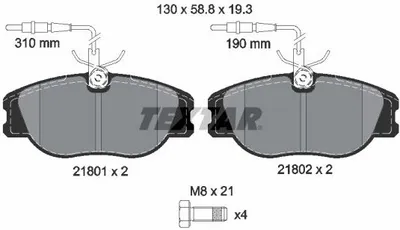 Produktbild von Textar Bremsbeläge Citroen Fiat Lancia Peugeot für Citroen Fiat Lancia Peugeot