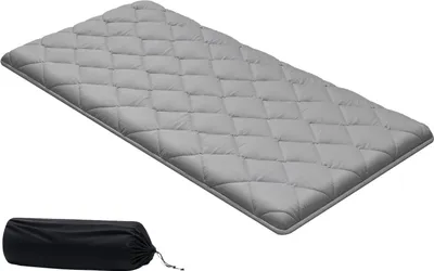 Zdjęcie produktu dla SucceBuy Japoński materac futon (2032 x 991 x 89 mm), składany materac tatami w rozmiarze pojedynczego łóżka, materac podłogowy z torbą do przenoszenia i paskami mocującymi, 9-warstwowa poduszka do spania do jogi i medytacji, szary