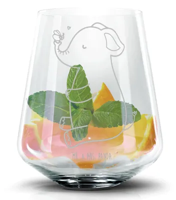 Produktbild von Mr. & Mrs. Panda Cocktailglas Elefant Biene - Transparent - Geschenk, Aperol Glas, Hochzeitsgeschenk, Liebesspruch, Whiskyglas, Heiratsantrag, Tumbler, Lustige Sprüche