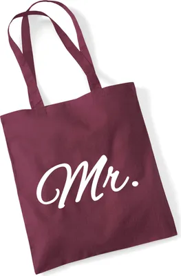 Produktbild von Huuraa Jutebeutel Mr. Schriftzug 10 Liter Burgundy Baumwolle Tasche Geschenkidee