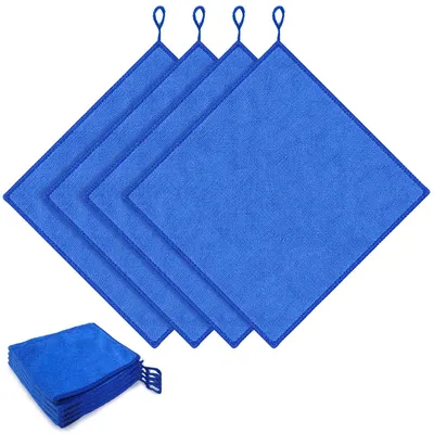4 Baumwoll-Reinigungstücher, 25,4 x 25,4 cm, blau