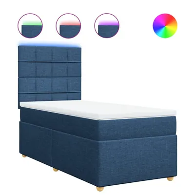 Obrázek produktu pro vidaXL Postel Boxspring s matrací Modrá 90x200 cm Látka