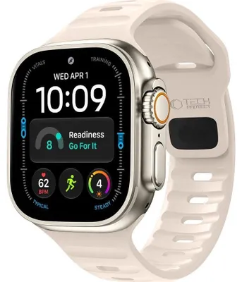 Obrázek produktu pro Náhradní řemínek pro Apple Watch 49/46/45/44 mm, řada Tech-Protect Silicone, barva béžová