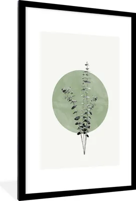 Produktbild von MuchoWow® Gerahmtes Poster Grün - Pflanzen - Natur - Abstrakt 60x90 cm - Poster mit Schwarzem Bilderrahmen Wandposter Rahmen Foto Bilder - Dekoration - Wandposter Wohnzimmer - Hochwertig