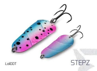 Immagine prodotto di DELPHIN STEPZ StripSCALE Spoon, esca spoon per predatori, LoliDOT, 101004131