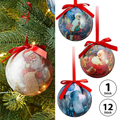 Produktbild von 4er / 12er Set Nostalgie Christbaumkugel Ø8 cm
