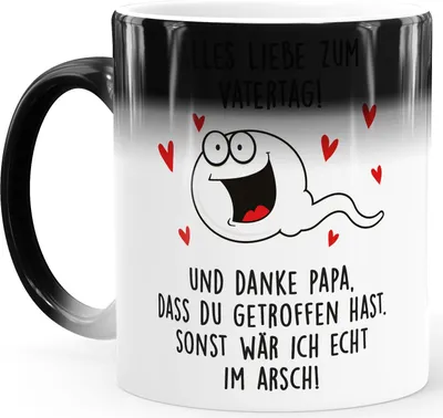 Produktbild von Farbwechsel-Tasse Danke Papa dass du getroffen hast Geschenk lustig zum Vatertag Spermium Moonworks® Magic standard
