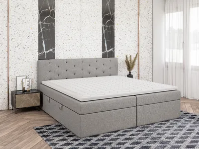 Produktbild von FEDVE Boxspringbett Schlafzimmerbett PEKIN mit 2 Bettkästen, Doppelbett mit Bonell-Matratze und Topper 180x200