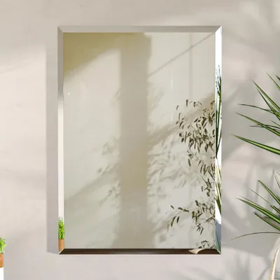 Produktbild von ARTLOGE Moderner Wandspiegel, Rahmenloser Dekorspiegel Rechteckiger Spiegel, , Wandmontage Flurspiegel,für Badezimmer Wohnzimmer Schlafzimmer 40×50cm