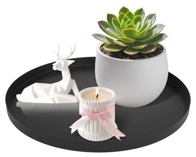 Productafbeelding van Ronde Decoratieve Schaal van 30 cm in Zwart