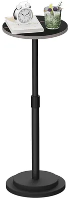 Zdjęcie produktu dla Okrągły stolik pomocniczy, regulowany na wysokość, metalowy, czarny, 45-78 cm