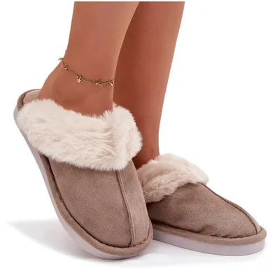 Zdjęcie produktu dla Kapcie Damskie Z Futerkiem Khaki Carisse 38/39