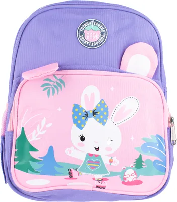 Produktbild von Kindergartenrucksack Lila Hase 32x26x15 (HxBxT) mit gepolsterten Trägern, Front- & Seitentaschen