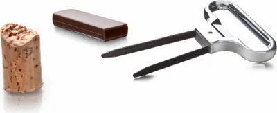 Produktbild von Vacu Vin 68405606, Doppelzackiger Korkabzieher, Schwarz, Silber, Metall, 95 mm, 190 mm, 8 mm