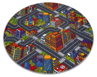 Immagine prodotto di Tappeto kids VIUZZE BIG CITY cerchio grigio grigio ruota 133 cm