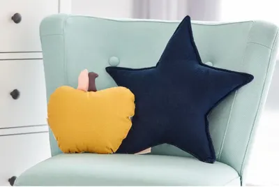 Produktbild von KraftKids Dekoration Sternkissen Musselin dunkelblau