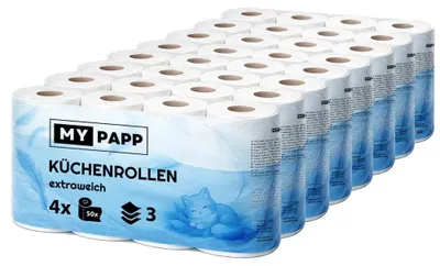Zdjęcie produktu dla Ręczniki papierowe, 32 rolki, dwuwarstwowe, 250 arkuszy na rolkę