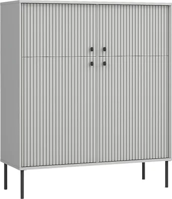 Produktbild von Highboard in grau mit gerillter Front IPSWICH-166