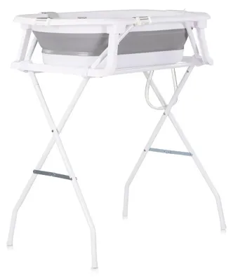 Productafbeelding van Chipolino Babybadset Malibu, 78 cm, met standaard, inklapbaar, thermometer en afvoer in grijs