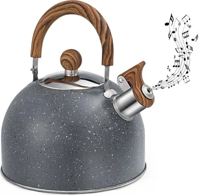 Produktbild von Stainless Steel Pfeifenwasserkocher 2,5L – Große Kapazität, ideal für Induktionsherd, langlebig und effizient, ideal für schnelles Kochen von Wasser.